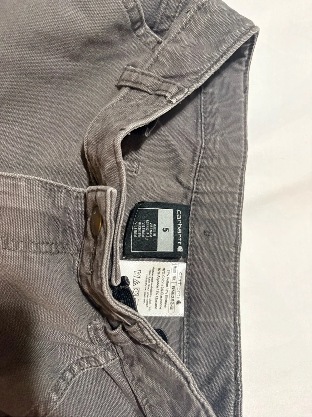 Carhartt Kids Gray Faded-Knee Straight Jeans